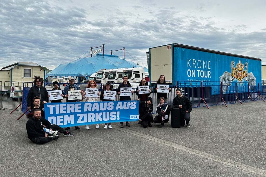 Streetteam Demo gegen Zirkus Krone